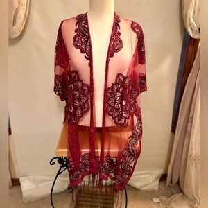 David and Young sheer pink kimono size Large